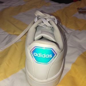 White Adidas reflective sneakers